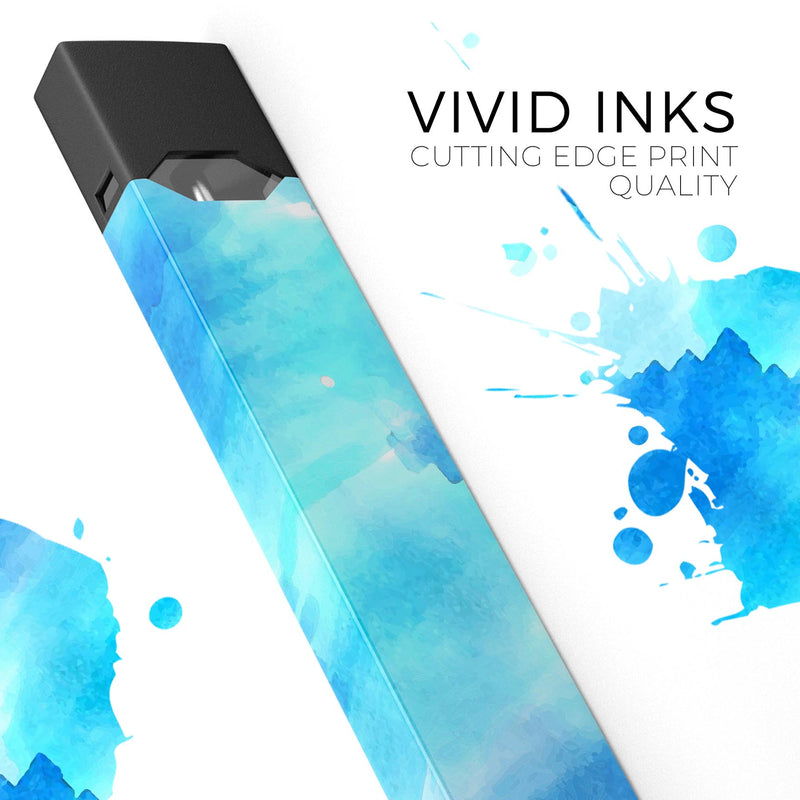 Abstract Blue Stroked Watercolour - Premium Decal Protective Skin-Wrap Sticker compatible with the Juul Labs vaping device