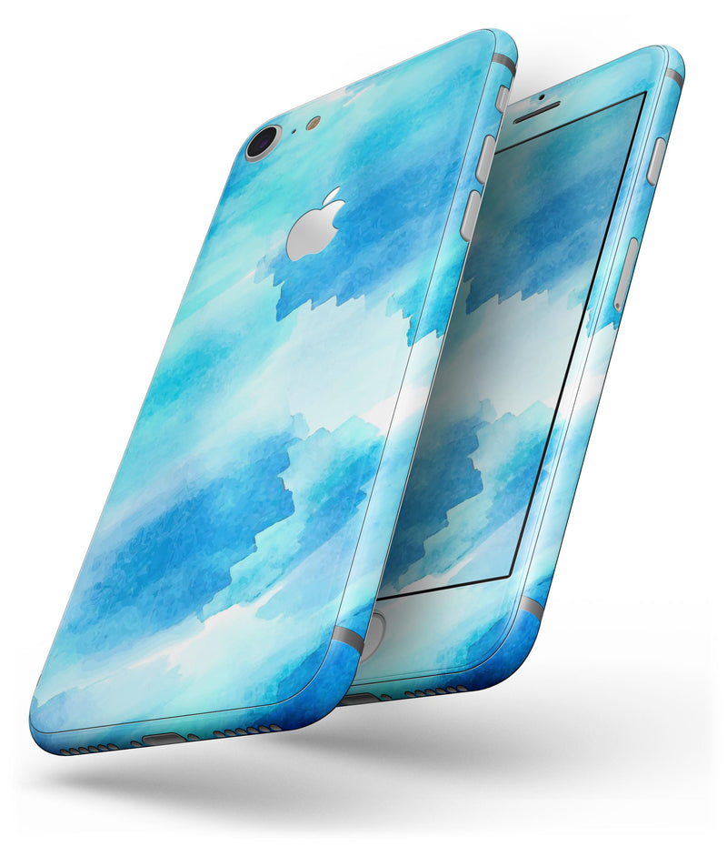 Abstract Blue Stroked Watercolour - Skin-kit for the iPhone 8 or 8 Plus
