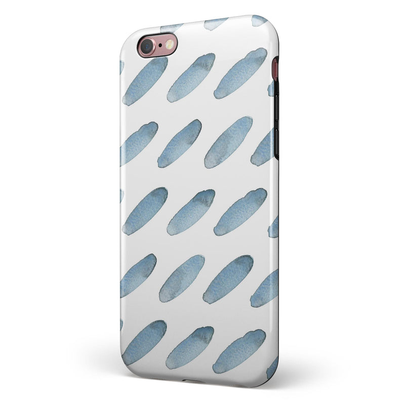 Abstract Blue Watercolor Strokes iPhone 6/6s or 6/6s Plus 2-Piece Hybrid INK-Fuzed Case