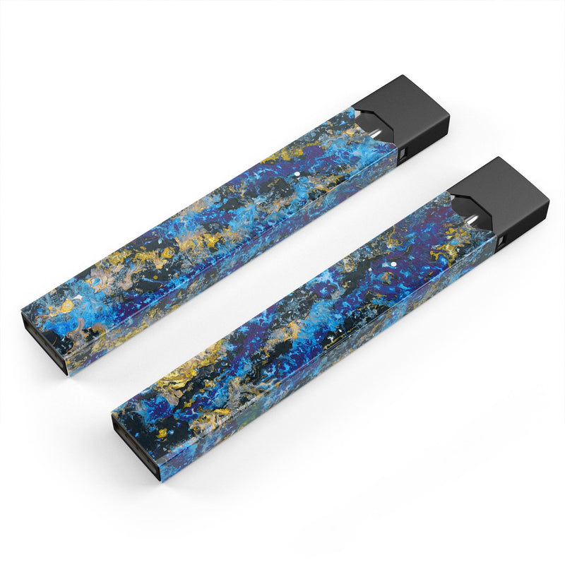 Abstract Blue Wet Paint - Premium Decal Protective Skin-Wrap Sticker compatible with the Juul Labs vaping device