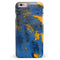 Abstract Blue and Gold Wet Paint iPhone 6/6s or 6/6s Plus INK-Fuzed Case
