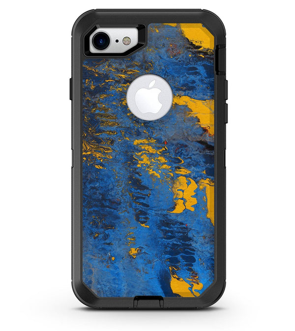 Abstract Blue and Gold Wet Paint - iPhone 7 or 8 OtterBox Case & Skin Kits