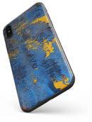 Abstract Blue and Gold Wet Paint - iPhone X Skin-Kit