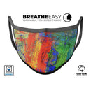 Abstract Bright Primary and Secondary Colored Oil Painting - Made in USA Mouth Cover Unisex Anti-Dust Cotton Blend Reusable & Washable Face Mask with Adjustable Sizing for Adult or Child
