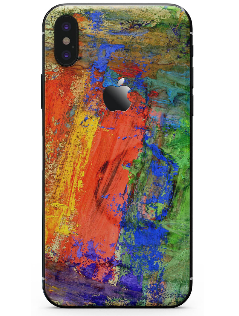 Abstract Bright Primary and Secondary Colored Oil Painting - iPhone X Skin-Kit