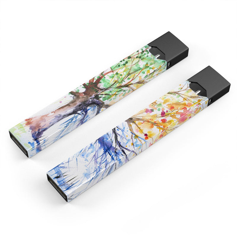 Abstract Colorful WaterColor Vivid Tree - Premium Decal Protective Skin-Wrap Sticker compatible with the Juul Labs vaping device
