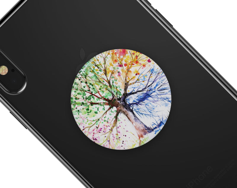 Abstract Colorful WaterColor Vivid Tree - Skin Kit for PopSockets and other Smartphone Extendable Grips & Stands
