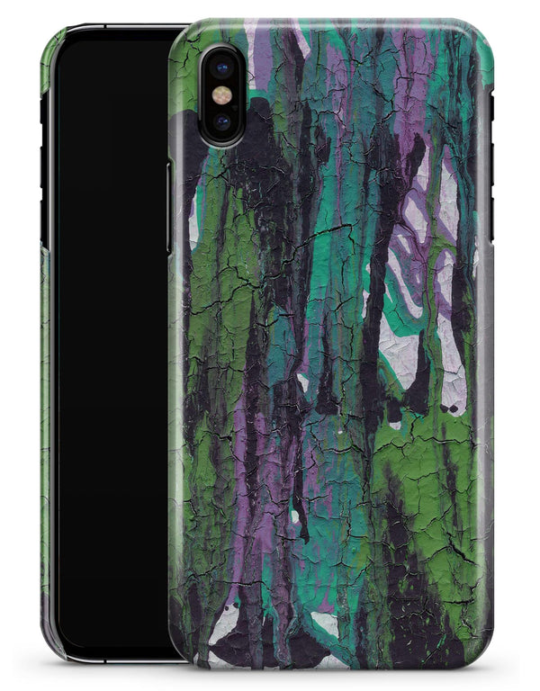 Abstract Cracked Green Paint Wall - iPhone X Clipit Case