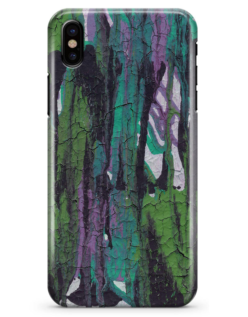 Abstract Cracked Green Paint Wall - iPhone X Clipit Case
