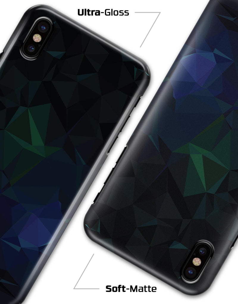 Abstract Dark Blue Geometric Shapes - iPhone X Clipit Case