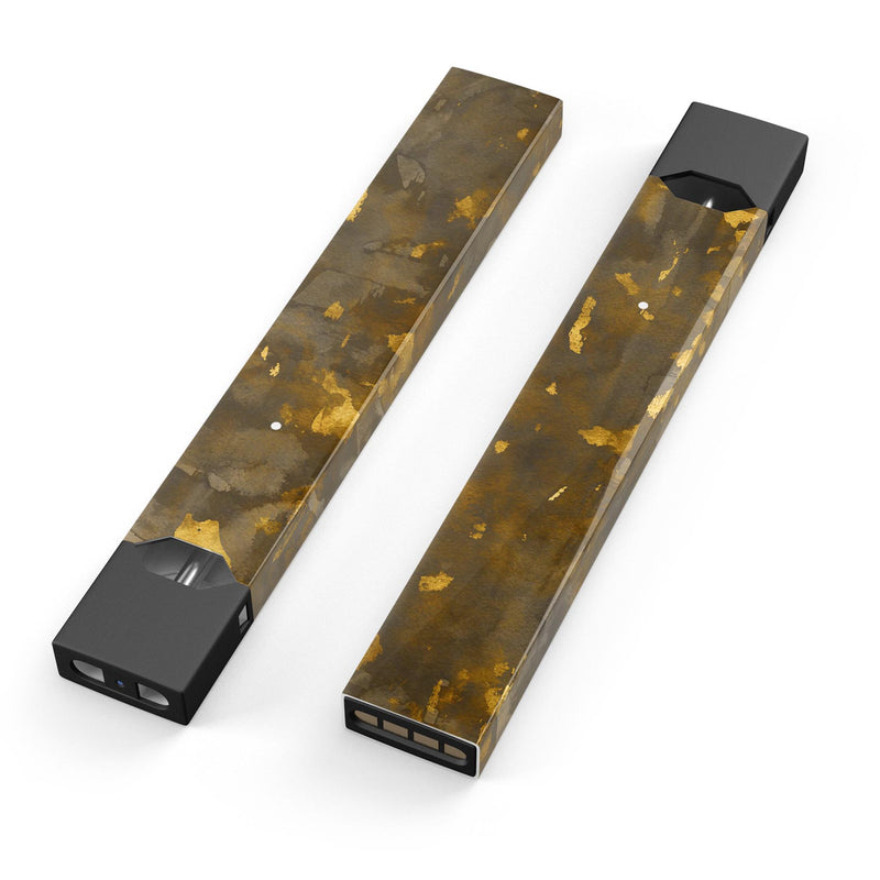 Abstract Dark Gray and Golden Specks - Premium Decal Protective Skin-Wrap Sticker compatible with the Juul Labs vaping device