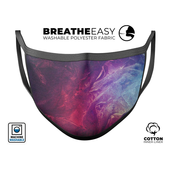 Abstract Fire & Ice V15 - Made in USA Mouth Cover Unisex Anti-Dust Cotton Blend Reusable & Washable Face Mask with Adjustable Sizing for Adult or Child