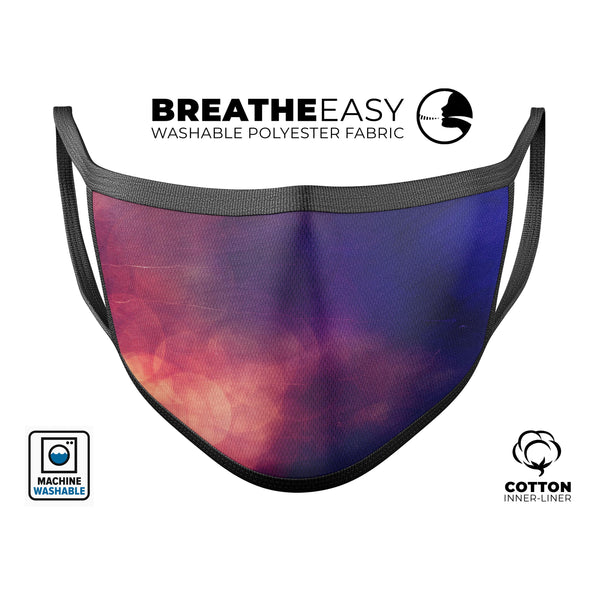 Abstract Fire & Ice V17 - Made in USA Mouth Cover Unisex Anti-Dust Cotton Blend Reusable & Washable Face Mask with Adjustable Sizing for Adult or Child