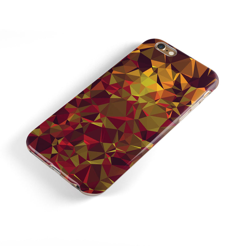 Abstract Geometric Lava Triangles iPhone 6/6s or 6/6s Plus 2-Piece Hybrid INK-Fuzed Case