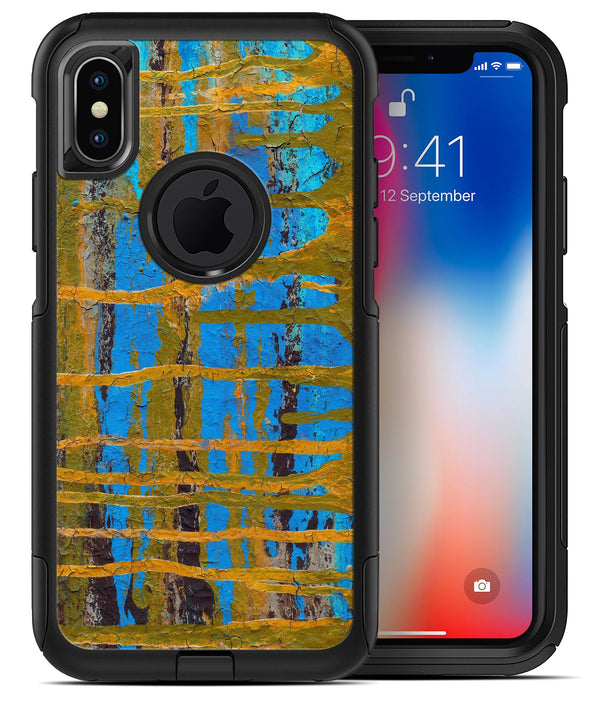 Abstract Gold and Teal Wet Paint - iPhone X OtterBox Case & Skin Kits