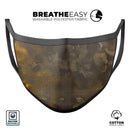 Abstract Golden Fire with Smoke - Made in USA Mouth Cover Unisex Anti-Dust Cotton Blend Reusable & Washable Face Mask with Adjustable Sizing for Adult or Child