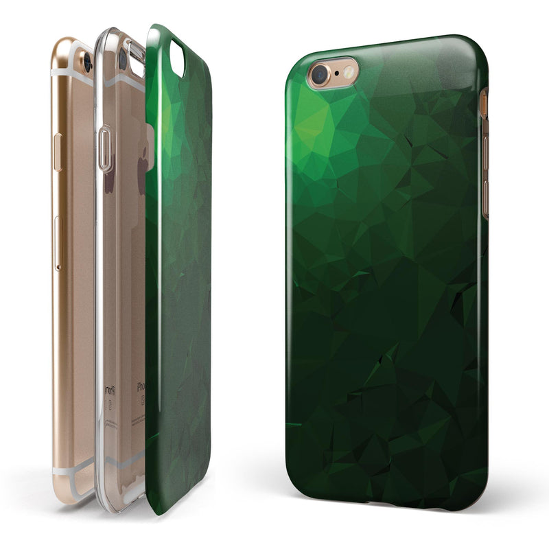 Abstract Green Geometric Shapes iPhone 6/6s or 6/6s Plus 2-Piece Hybrid INK-Fuzed Case