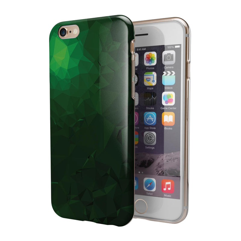 Abstract Green Geometric Shapes iPhone 6/6s or 6/6s Plus 2-Piece Hybrid INK-Fuzed Case