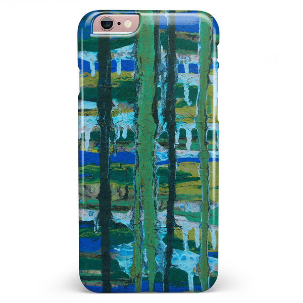 Abstract Green Plaid Paint Wall iPhone 6/6s or 6/6s Plus INK-Fuzed Case
