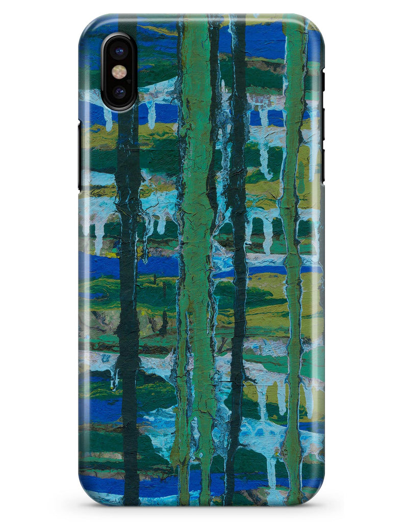Abstract Green Plaid Paint Wall - iPhone X Clipit Case