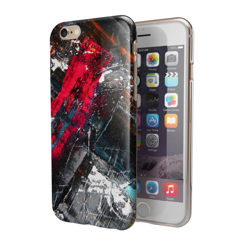 Abstract Grungy Oil Mess iPhone 6/6s or 6/6s Plus 2-Piece Hybrid INK-Fuzed Case