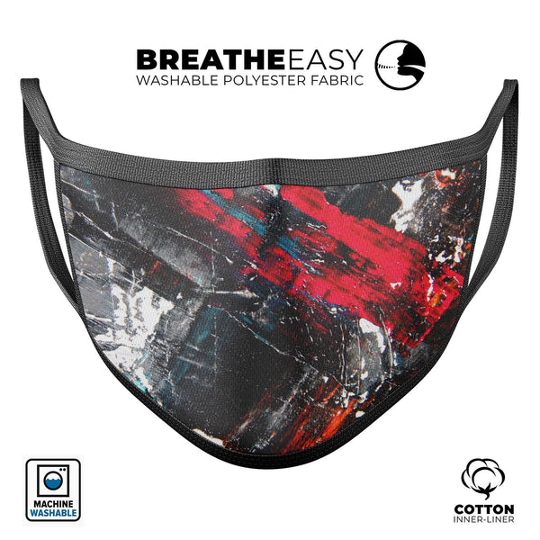 Abstract Grungy Oil Mess - Made in USA Mouth Cover Unisex Anti-Dust Cotton Blend Reusable & Washable Face Mask with Adjustable Sizing for Adult or Child