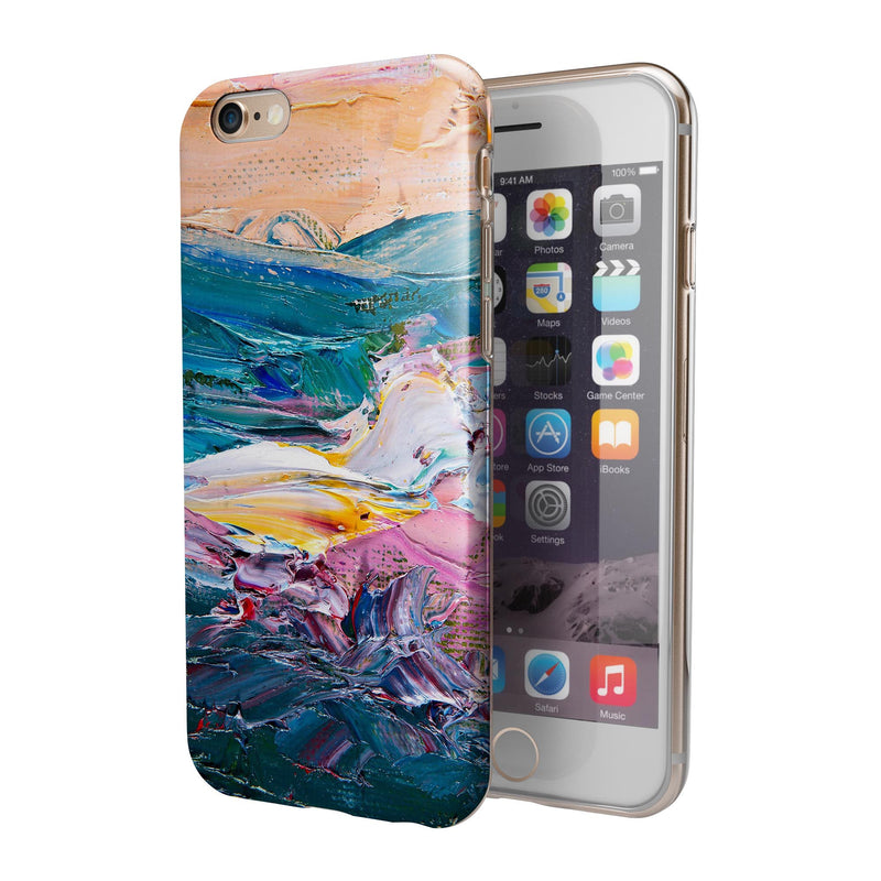 Abstract Oil Strokes iPhone 6/6s or 6/6s Plus 2-Piece Hybrid INK-Fuzed Case