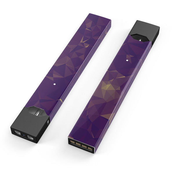 Abstract Purple and Gold Geometric Shapes - Premium Decal Protective Skin-Wrap Sticker compatible with the Juul Labs vaping device
