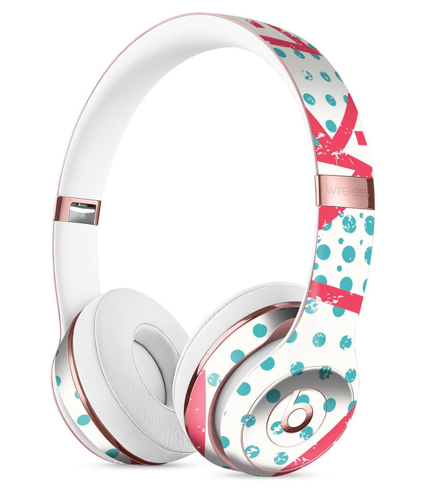 Abstract Red and Teal Overlaps Full-Body Skin Kit for the Beats by Dre Solo 3 Wireless Headphones
