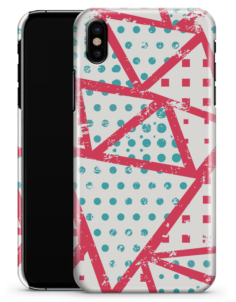 Abstract Red and Teal Overlaps - iPhone X Clipit Case