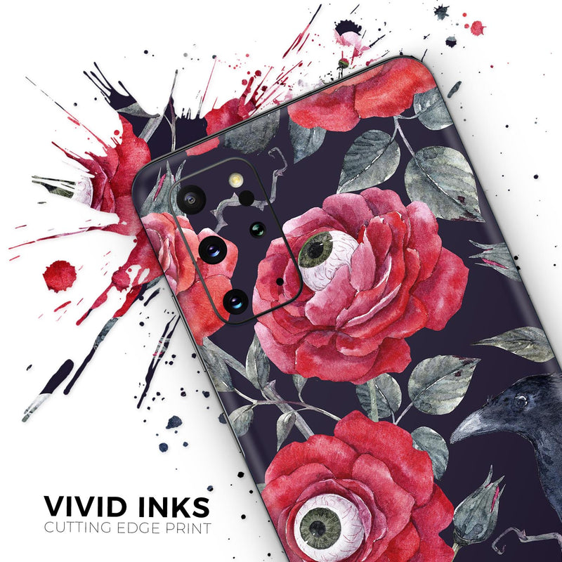Abstract Roses with Eyes - Full Body Skin Decal Wrap Kit for Samsung Galaxy Phones