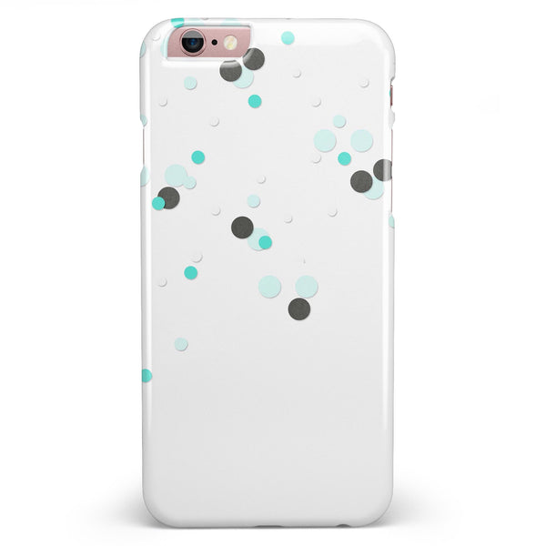 Abstract Scattered Black and Teal Dots iPhone 6/6s or 6/6s Plus INK-Fuzed Case
