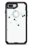 Abstract Scattered Black and Teal Dots - iPhone 7 or 7 Plus Commuter Case Skin Kit