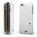 Abstract Scattered Teal Dots iPhone 6/6s or 6/6s Plus 2-Piece Hybrid INK-Fuzed Case