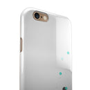 Abstract Scattered Teal Dots iPhone 6/6s or 6/6s Plus 2-Piece Hybrid INK-Fuzed Case