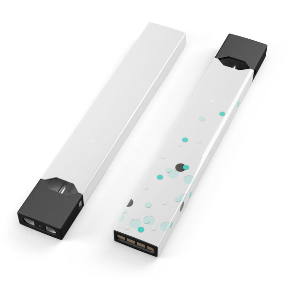 Abstract Scattered Teal Dots - Premium Decal Protective Skin-Wrap Sticker compatible with the Juul Labs vaping device