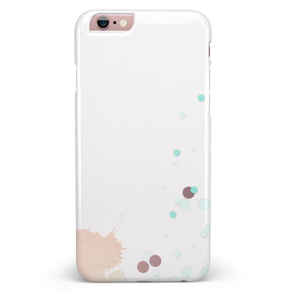 Abstract Scattered Teal Dots with Paint Spill iPhone 6/6s or 6/6s Plus INK-Fuzed Case