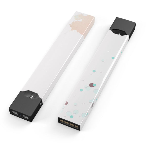 Abstract Scattered Teal Dots with Paint Spill - Premium Decal Protective Skin-Wrap Sticker compatible with the Juul Labs vaping device