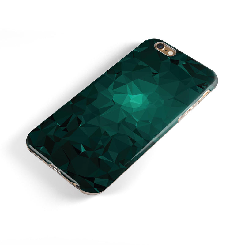 Abstract Teal Geometric Shapes iPhone 6/6s or 6/6s Plus 2-Piece Hybrid INK-Fuzed Case
