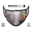 Abstract Times Square - Made in USA Mouth Cover Unisex Anti-Dust Cotton Blend Reusable & Washable Face Mask with Adjustable Sizing for Adult or Child