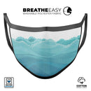Abstract WaterWaves - Made in USA Mouth Cover Unisex Anti-Dust Cotton Blend Reusable & Washable Face Mask with Adjustable Sizing for Adult or Child