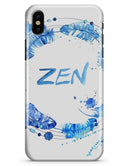 Abstract Watercolor Blue Feather Circle - iPhone X Clipit Case