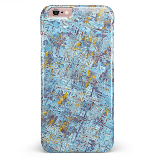 Abstract Wet Paint Blue Crossed iPhone 6/6s or 6/6s Plus INK-Fuzed Case