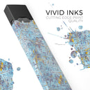 Abstract Wet Paint Blue Crossed - Premium Decal Protective Skin-Wrap Sticker compatible with the Juul Labs vaping device