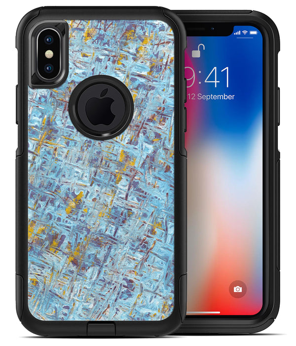 Abstract Wet Paint Blue Crossed - iPhone X OtterBox Case & Skin Kits