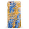 Abstract Wet Paint Blue and Gold Tilt iPhone 6/6s or 6/6s Plus INK-Fuzed Case