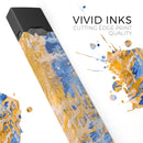 Abstract Wet Paint Blue and Gold Tilt - Premium Decal Protective Skin-Wrap Sticker compatible with the Juul Labs vaping device