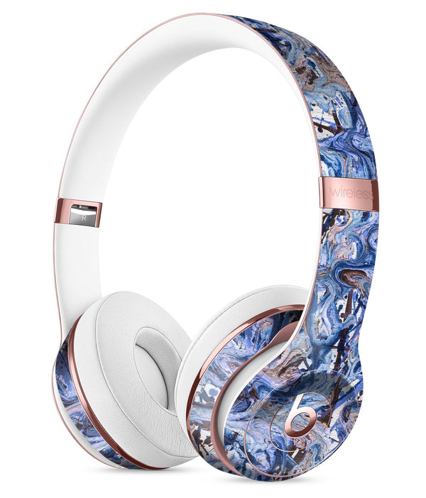 Abstract Wet Paint Blues Full-Body Skin Kit for the Beats by Dre Solo 3 Wireless Headphones