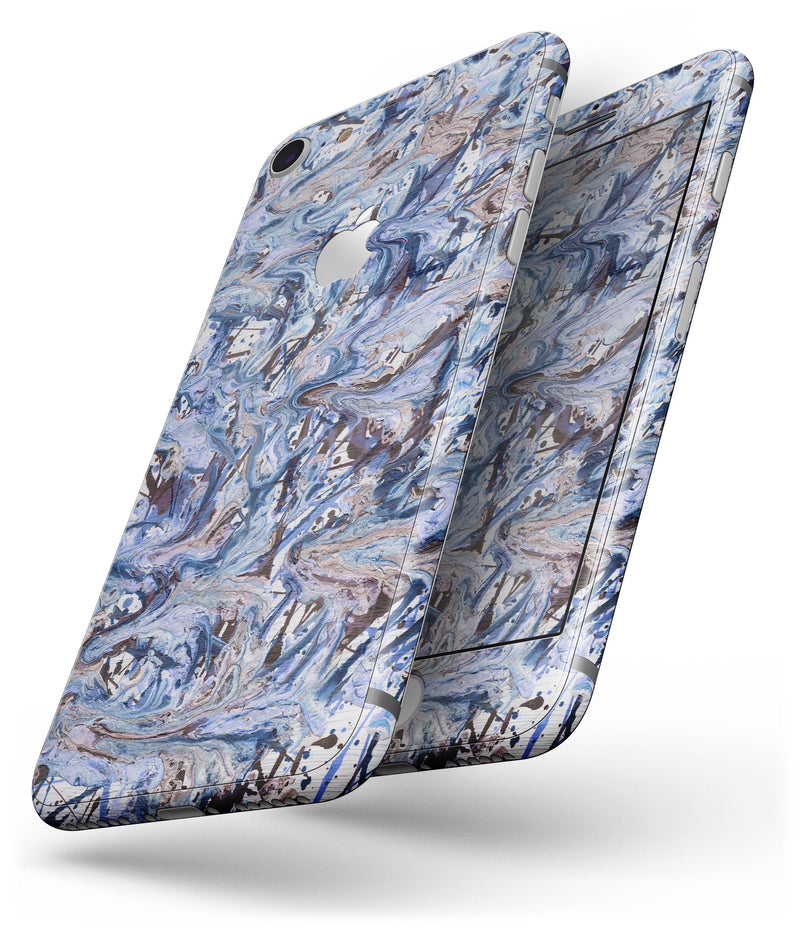 Abstract Wet Paint Blues - Skin-kit for the iPhone 8 or 8 Plus