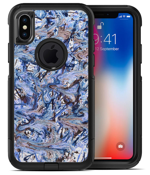 Abstract Wet Paint Blues - iPhone X OtterBox Case & Skin Kits